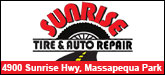Sunrise Tire & Auto Repair Sponsorship Banner